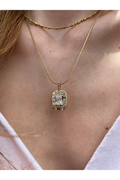 Hora Vintage Vibe3 Gold Premium Çelik Kolye