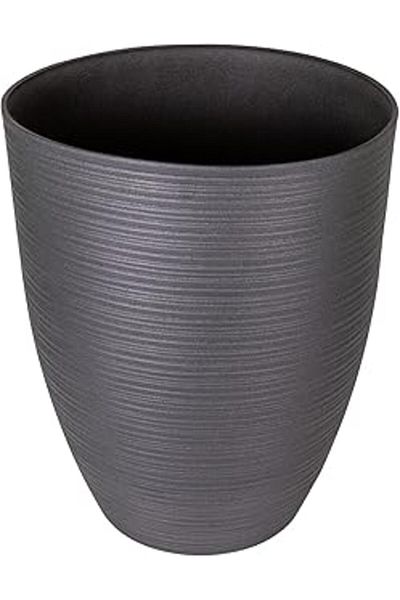 Mu Art Ahşap Herdekora Oval Indoor and Outdoor Flower Pot Anthracite Gray Large Size 43X43X52,5 Cm.