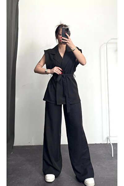 nona butik Alice Yelekli Takım - Siyah