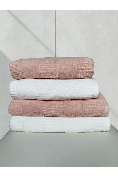 Nurpak Karya 2 Πετσέτα μπάνιου 90x150 cm και 2 Πετσέτες προσώπου 50x90 cm 100% βαμβάκι