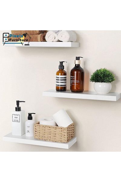 PixelsFurniture Set of 2 Pixel Furniture Floating Wall Shelves, Invisible Bracket Shelves, 40cm