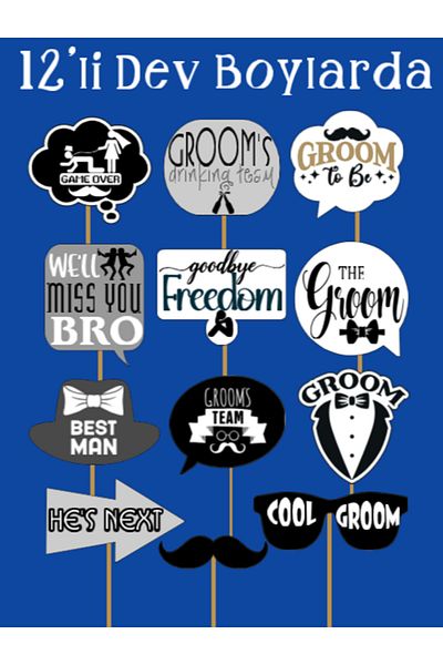Hiras Dizayn Set of 12 Damat Large Size Groom Bachelorette - Engagement Wedding Conversation Balloon