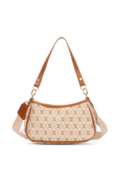Newish Women's Patterned Adjustable Cross Strap Cross Hand And Shoulder Baguette Bag Handle Bag