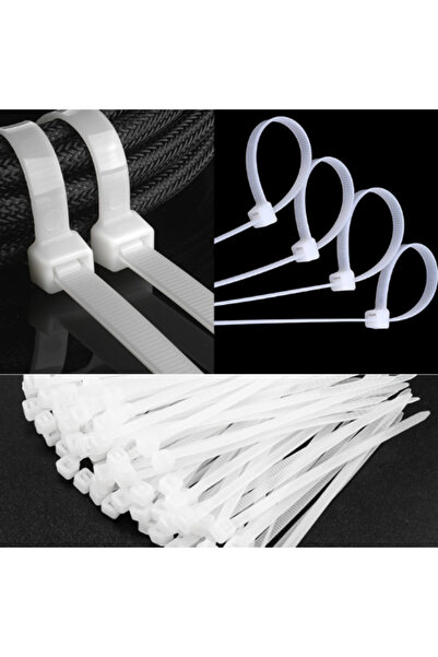 GenelTedarik 2.5x100 mm Şeffaf Beyaz Plastik Kablo Bağı Klipsi Cırt Kelepçe 100 Adet