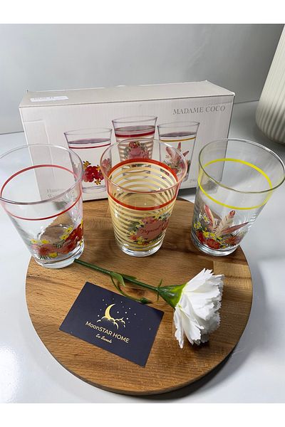 Madame Coco Flamingo Water Glass Set 290 ml 3 Pieces