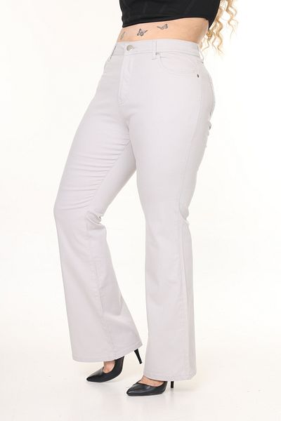 Era Lisa Flared Leg Summer Gabardine Fabric Large Size Trousers