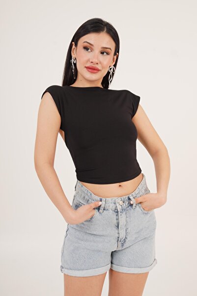 Hipo Trend Чорна блузка з відкритою спиною і підкладкою спереду