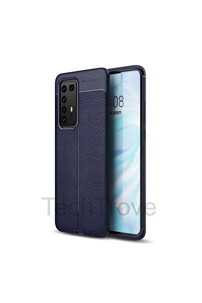 TechTrove Huawei P40 Pro Kılıf Deri Extra Korumalı Slikon Kapak
