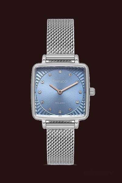 Ferrucci Retro Square Straw Cord Wrist Watch