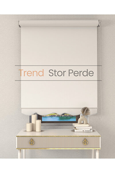TREND STOR PERDE Ekru Etek Dilimli Zebra Stor Güneşlik Perde