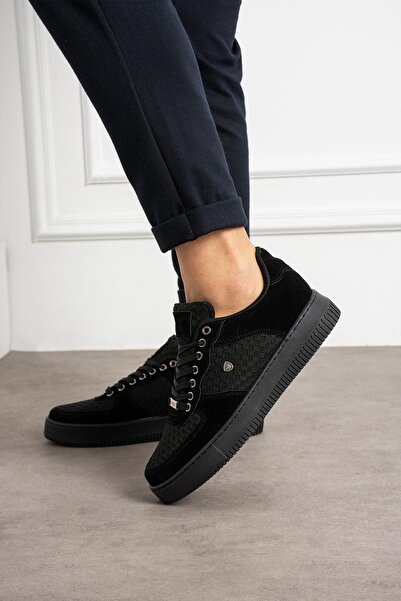 L.A Polo Black Color Breathable Fabric Men's Sneaker