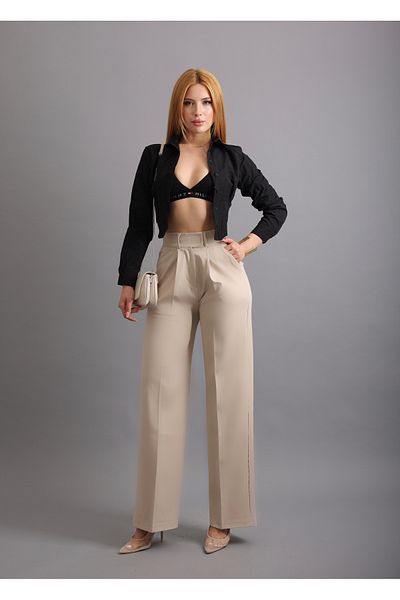 AREF JEANS Women's Lycra Velcro Closure Palazzo Pants
