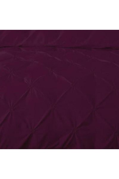 Pucioasa Lenjerie pat dublu finet cu pliuri, 6 piese, cearceaf pilota 200x220cm, Mov inchis