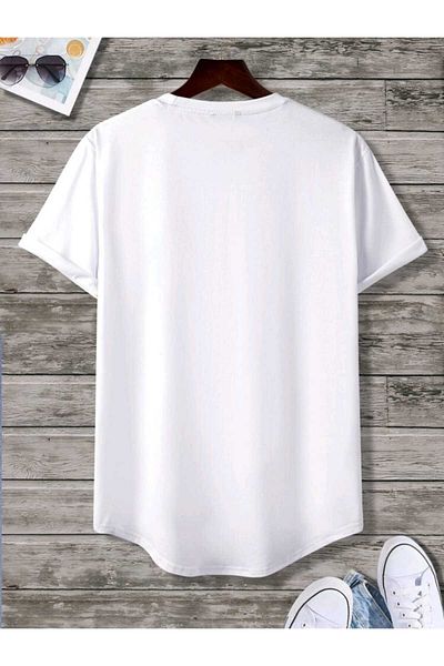 FAVORİST Plain Unprinted Oval Skirt Cotton Summer Unisex Tshirt