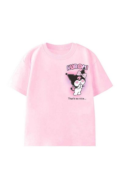 Uğur bebe New Season 1St Quality Pink Kuromi T-Shirt T-Shirt with Front and Back Pattern
