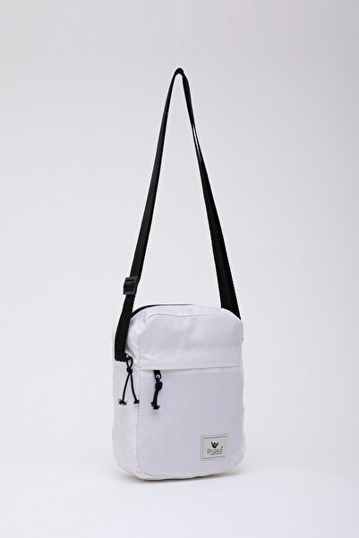 SHAKA Λευκή γυναικεία τσάντα ώμου 2 διαμερισμάτων με φερμουάρ, ρυθμιζόμενο σταυρωτό λουρί, αδιάβροχη γυναικεία τσάντα ώμου B: 20 ​​πλάτος: 18