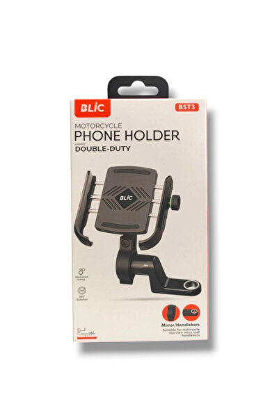 Blic Bst3 Motor Bike Handlebar and Mirror Connected Motor and Bike Compatible Phone Holder