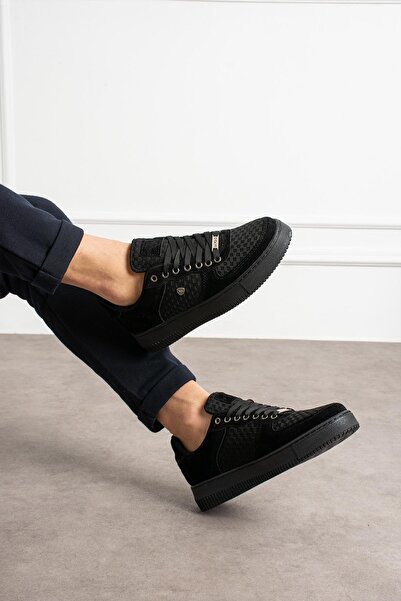 L.A Polo Black Color Breathable Fabric Men's Sneaker