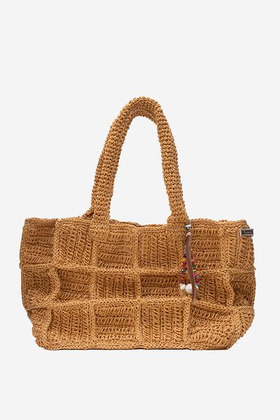 Dericlub Dericlub Women's Straw Handmade Stylish Shoulder Bag Zy 25005 Brown