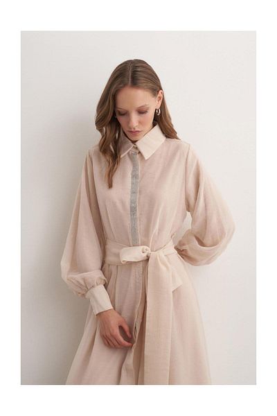 FUSHYA Stoned Buttoned Evening Dress