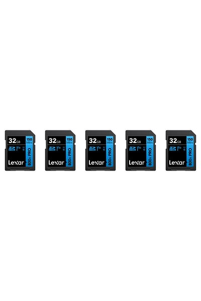 Lexar 5-Pack 32Gb 800X Pro 150Mb/S Sdhc Sd Memory Card 24Movie