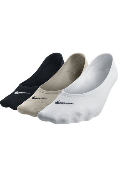 Nike Καθημερινά ελαφριά γυναικεία κάλτσες προπόνησης Footie 3 τεμαχίων κάλτσες μπαλαρίνας Λευκό Μαύρο Μπεζ