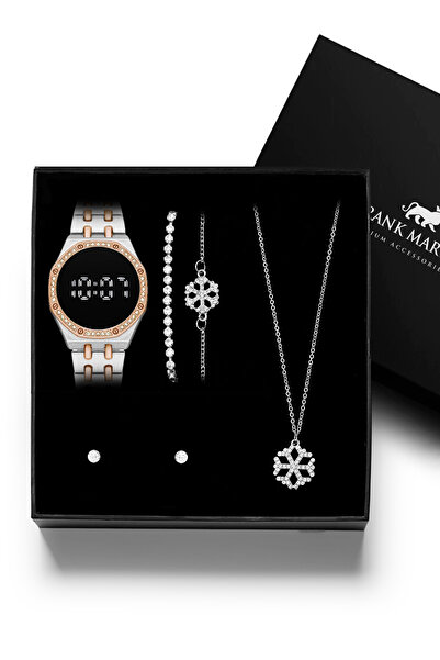 Frank Martin Kadın Saat Kolye Bileklik Küpe Seti 15-026