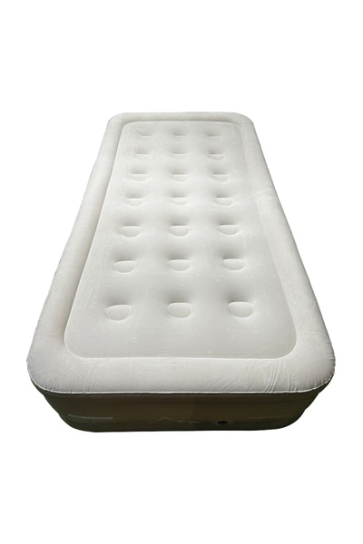 CAMPOUT Yüksek Tek Kişilik Şişme Yatak [Krem]