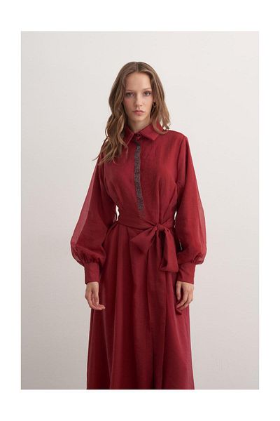FUSHYA Rochie de seara cu nasturi cu strasuri