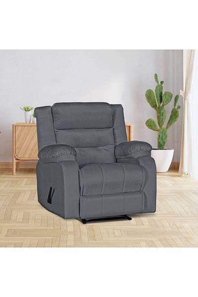 Lazy Vibes MNZ3 | Velvet Rocking Recliner Chair - Grey