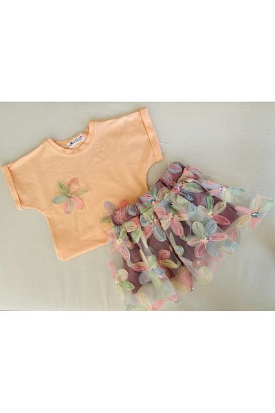 SANTRALBEBE Girl's Lily Flower Skirt Tulle Suit