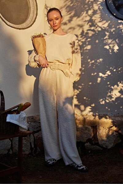 NEW JOURNAL Γυναικείο Σετ Φόρμας από Ύφασμα Ζυμαρικών Premium Κρεμ Soft Touch...