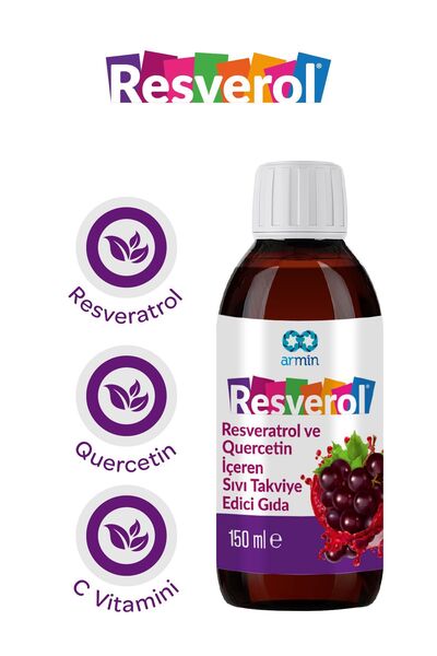 Resverol Resveratrol, Quercetin Ve C Vitamini Içeren Sıvı Takviye Edici Gıda 150 ml