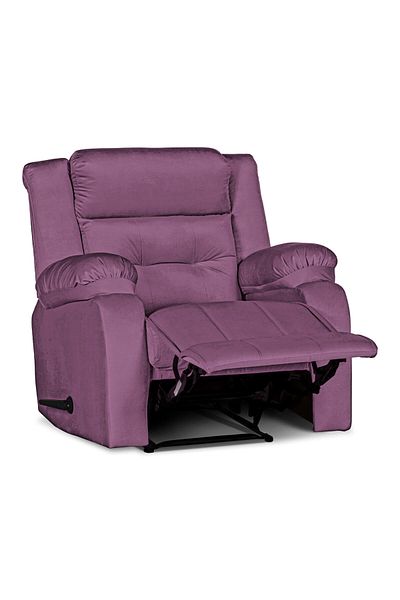 Lazy Vibes MNZ3 | Velvet Rocking & Rotating Recliner Chair - Light Purple Lazy Vibes
