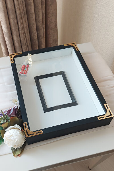 Verda Çerçeve 30x40 Cm Ledli Beyaz Fotoğraf Bölümlü Tasarım Gül Kutusu Anı Çe...
