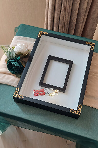 Verda Çerçeve 30x40 Cm Ledli Beyaz Fotoğraf Bölümlü Tasarım Gül Kutusu Anı Çe...