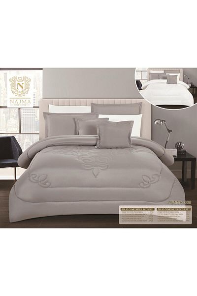 Gerenic Plain double-sided microfiber summer bedspread, cool fabric, 8 pieces, quilt size 230 x 250 cm