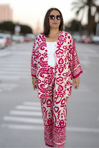 yagmurberen JACHETĂ FLAMLI VISCOSĂ BUMBAC GULER ŞAL PANTALONI CU TALIE ELASTICĂ SET DUBLU MĂRIME MARE