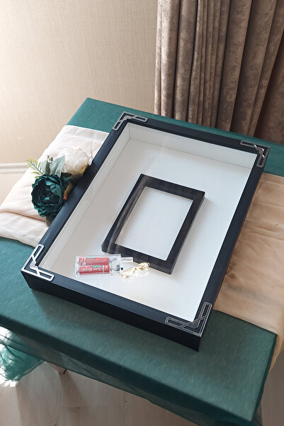 Verda Çerçeve 30x40 Cm Ledli Beyaz Fotoğraf Bölümlü Tasarım Gül Kutusu Anı Çe...