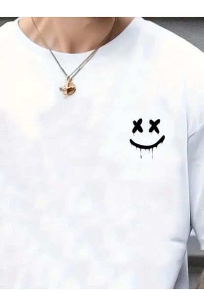 MODA Silky Men's Short Sleeve Crew Neck Printed Single Jersey Blouse