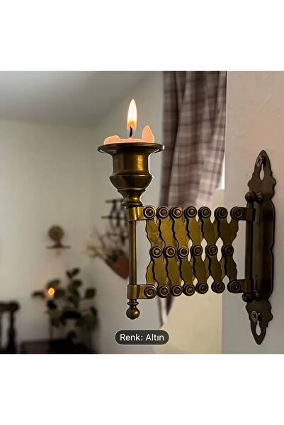 blackmount Vintage Altın Kaplama Teleskopik Katlanabilir Duvar Tipi Dökme Dem...