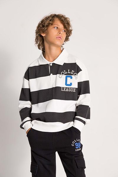 wakawakakidsstore Cămașă cu dungi Guler Băiat Copil Sweat