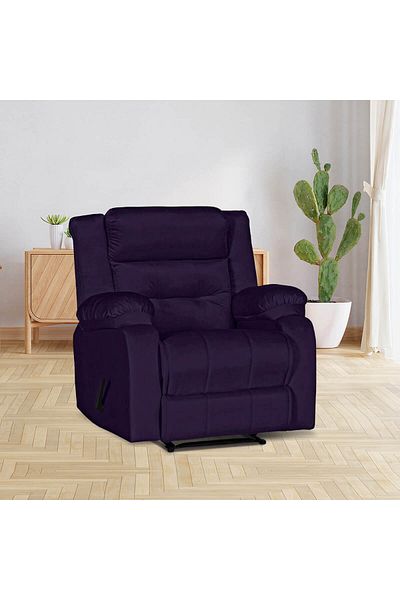 Lazy Vibes MNZ3 | Velvet Rocking Recliner Chair - Dark Purple