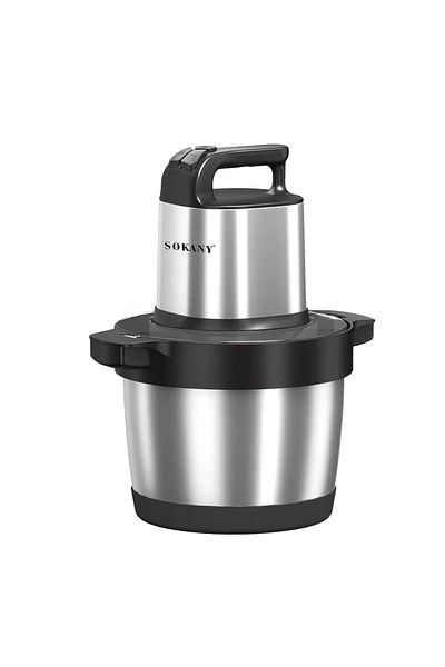 SOKANY Sk-ym-7033 Electric Chopper, 4 Stainless Steel Blades, 1500 W, 6l, Stainless Steel Container