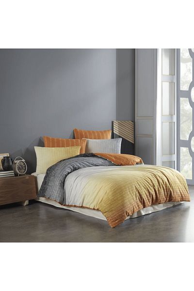 Majoli Bahar Home Collection Lenjerie de pat dublu, 100% bumbac ranforce, 144 TC, 4 piese, Brezee Yellow