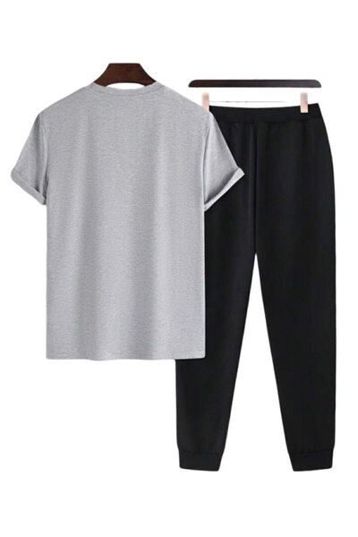 REBRAND Oversize T-Shirt Set - Printed Bottom Top Tracksuit Set