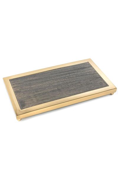 Mikasa Moor Gold Rectangular Wooden Tray 36x20x2cm