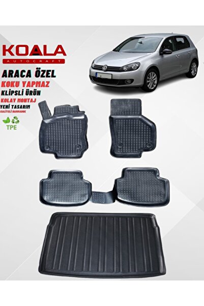 KoalaOtoTekstil Volkswagen Golf 6 (2009-2012) Araca Özel Paspas ve Bagaj Havuzu