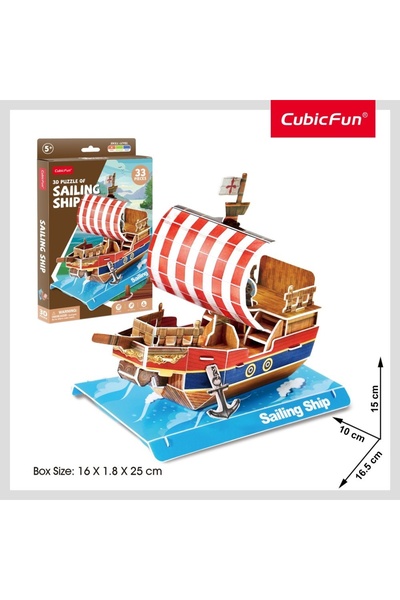 Cubic Fun - 3D Puzzle Sailboat 33 Pieces