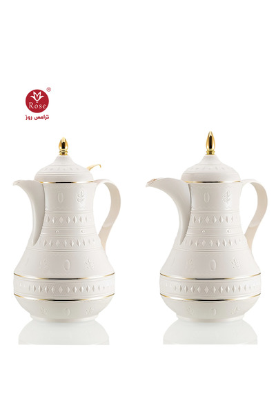 Rose RS-712-طقم ترمس شاي وقهوة ضغاط مكون من 2 ترمس روز سعة 0.6 لتر قهوة ضغاط ...